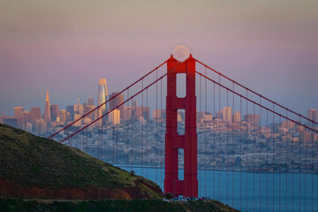 Moonrise Over the Golden Gate Bridge