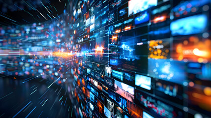 Images in Cyberspace Multimedia Flow on Screens with Digital Monitor Technology