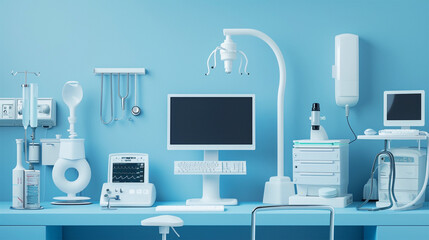 Versatile Medical Tools Clean Background with Copy Space