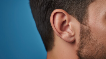 Obraz premium close up of men ear