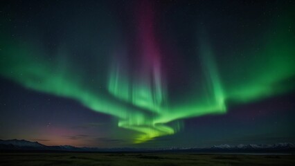 Naklejka premium beautiful and peaceful view of the aurora