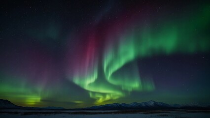 beautiful and peaceful view of the aurora