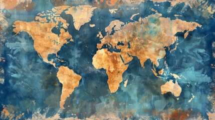 Watercolor world map