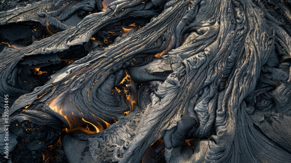 Aufkleber streams of lava create intricate patterns as they carve their way down the mountain.