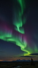 Naklejka premium beautiful and peaceful view of the aurora