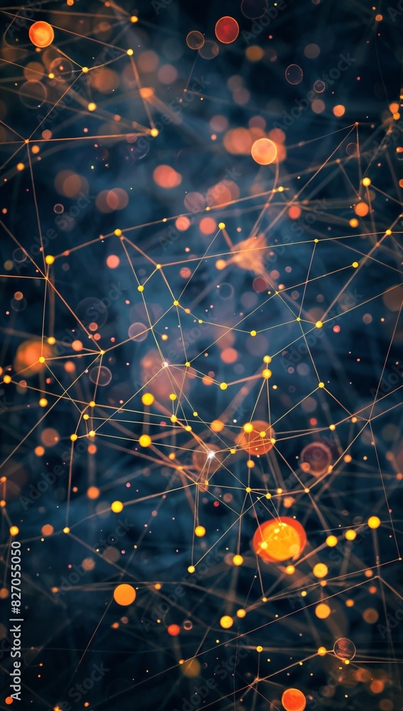 Poster illuminating the network: data-driven community power infographic with glowing nodes