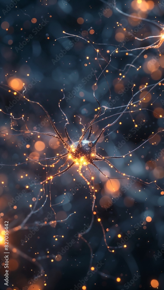 Poster illuminated neurons: bio neural network sparking ai revolution