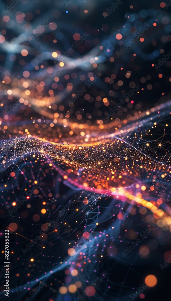 Poster digital cloud particle simulation unveiling complex system patterns and insights