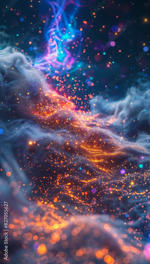 Poster data analysis and particle simulation unveiling patterns in the digital cloud
