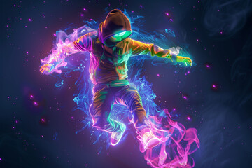 3d game character cartoon portrait glow effect 3d background isolated