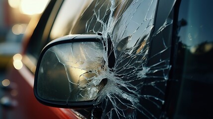 Obraz premium Close-Up Auto Body Repair Fixing a Car Damaged in an Accident, Ultra-HD, Super-Resolution