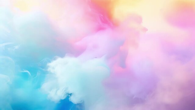 Playful and vibrant pastel smoke floats and bounces creating a sense of joy and happiness.
