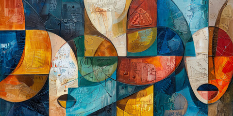 Surrealistic Oil Painting In Cubist Style For Design Created Using Artificial Intelligence
