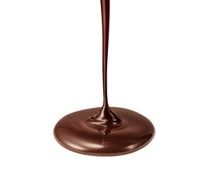 滴り落ちる液体のチョコレート
