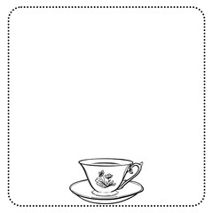 Ceramic mug illustration on a white background with a frame