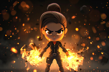 Naklejka premium 3d game character cartoon portrait glow effect 3d background isolated