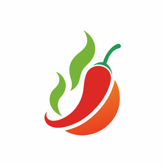 Red Hot Chili logo design vector art illustration. Chili pepper.