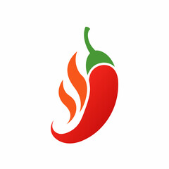 Red Hot Chili logo design vector art illustration. Chili pepper.