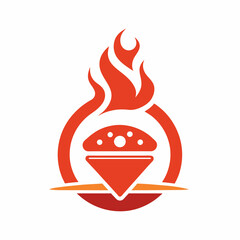 Hot cooking Pizza icon logo design fast food vector art illustration