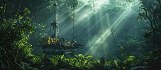 Powerful Drilling Rig Thrives in Lush Jungle Environment