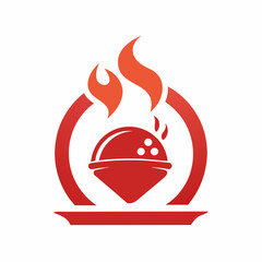 Hot cooking Pizza icon logo design fast food vector art illustration