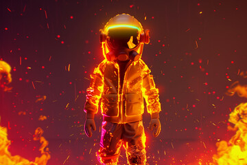 3d game character cartoon portrait glow effect 3d background isolated