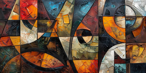 Surrealistic Oil Painting In Cubist Style For Design Created Using Artificial Intelligence