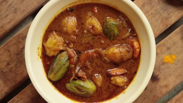 Shrimp or prawn with parwal or Pointed gourd curry
