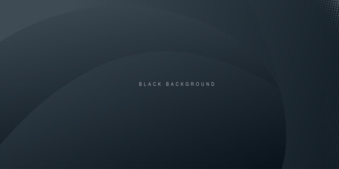 Modern black wavy papercut background with dynamic shape.