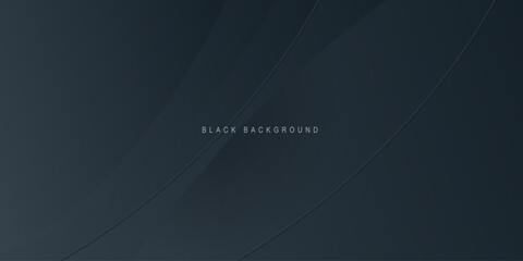 Modern black wavy papercut background with dynamic shape.