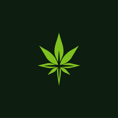 Minimalist Modern Cannabis Logo Icon Vector