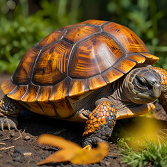Obraz premium Hermann tortoise in close-up isolated