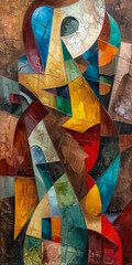 Surrealistic Oil Painting In Cubist Style For Design Created Using Artificial Intelligence