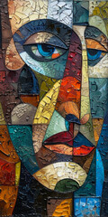 Surrealistic Oil Painting In Cubist Style For Design Created Using Artificial Intelligence