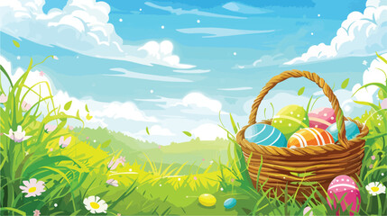 Easter sale horizontal background template for promot