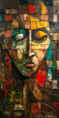 Surrealistic Oil Painting In Cubist Style For Design Created Using Artificial Intelligence