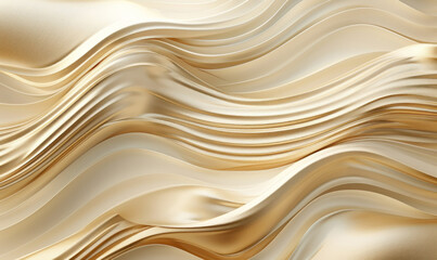 Elegant and smooth golden silk cloth with wavy texture. Generate AI
