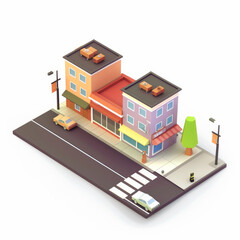 Obraz premium city ​​street icon in 3D style on a white background