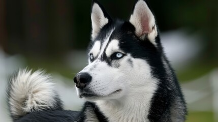 Fototapeta premium grassy landscape with trees - softly blurred