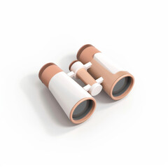 Fototapeta premium binoculars icon in 3D style on a white background
