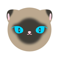 Cute Cat Cartoon illustration Wichianmat Head Cat Face Cat Cartoon Cute Wichian Mas Cat Cartoon Cat Logo Cat Icon Kawaii Cat
