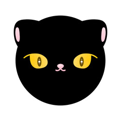 Cute Cat Cartoon illustration Head Cat Face Cat Cartoon Cute Black Cat Cartoon Cat Logo Cat Icon Kawaii Cat