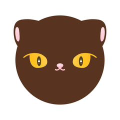 Cute Cat Cartoon illustration Head Cat Face Cat Cartoon Cute Brown Cat Cartoon Cat Logo Cat Icon Kawaii Cat
