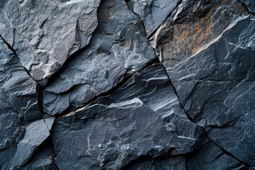 Dark grey slate rock texture. Created with Ai