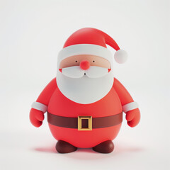 Obraz premium Santa Claus icon in 3D style on a white background