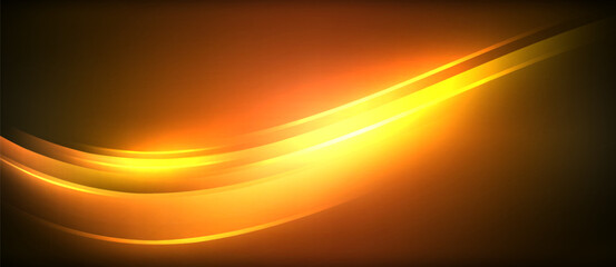 Neon glowing circle rays, light round lines in the dark, planet style neon wave lines. Energetic electric concept design for wallpaper, banner, background