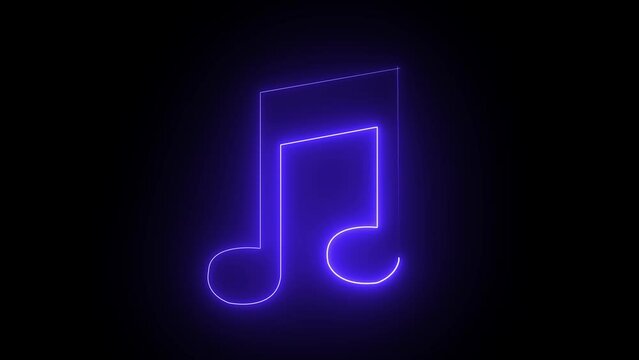 Musical note line icon. Music sign. sound technology symbol, isolated on a black background