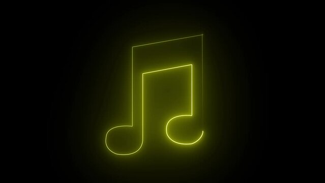 Musical note line icon. Music sign. sound technology symbol, isolated on a black background