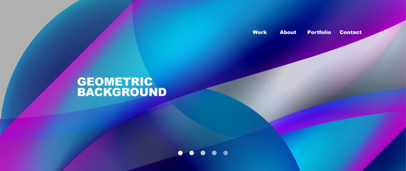 Web page design with geometric elements - circle and wave. Techno art concept. Vector Illustration For Wallpaper, Banner, Background, Card, Book Illustration, landing page