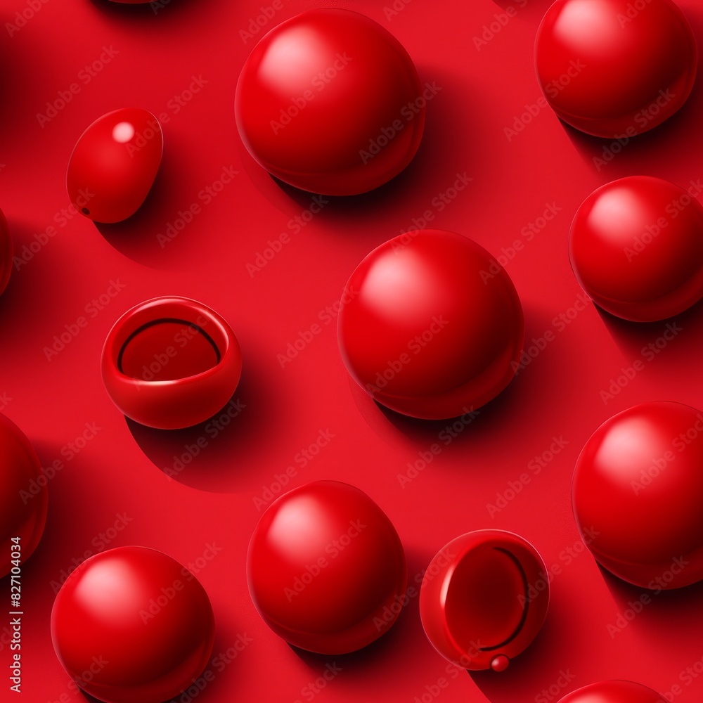 Poster small red gradient balls seamless pattern design, abstract background for textile and print